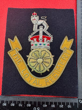 Load image into Gallery viewer, British Army Bullion Embroidered Blazer Badge - The Loyal Regiment - Kings Crown
