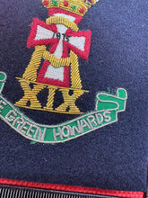 Load image into Gallery viewer, British Army Bullion Embroidered Blazer Badge - The Green Howards - King&#39;s Crown
