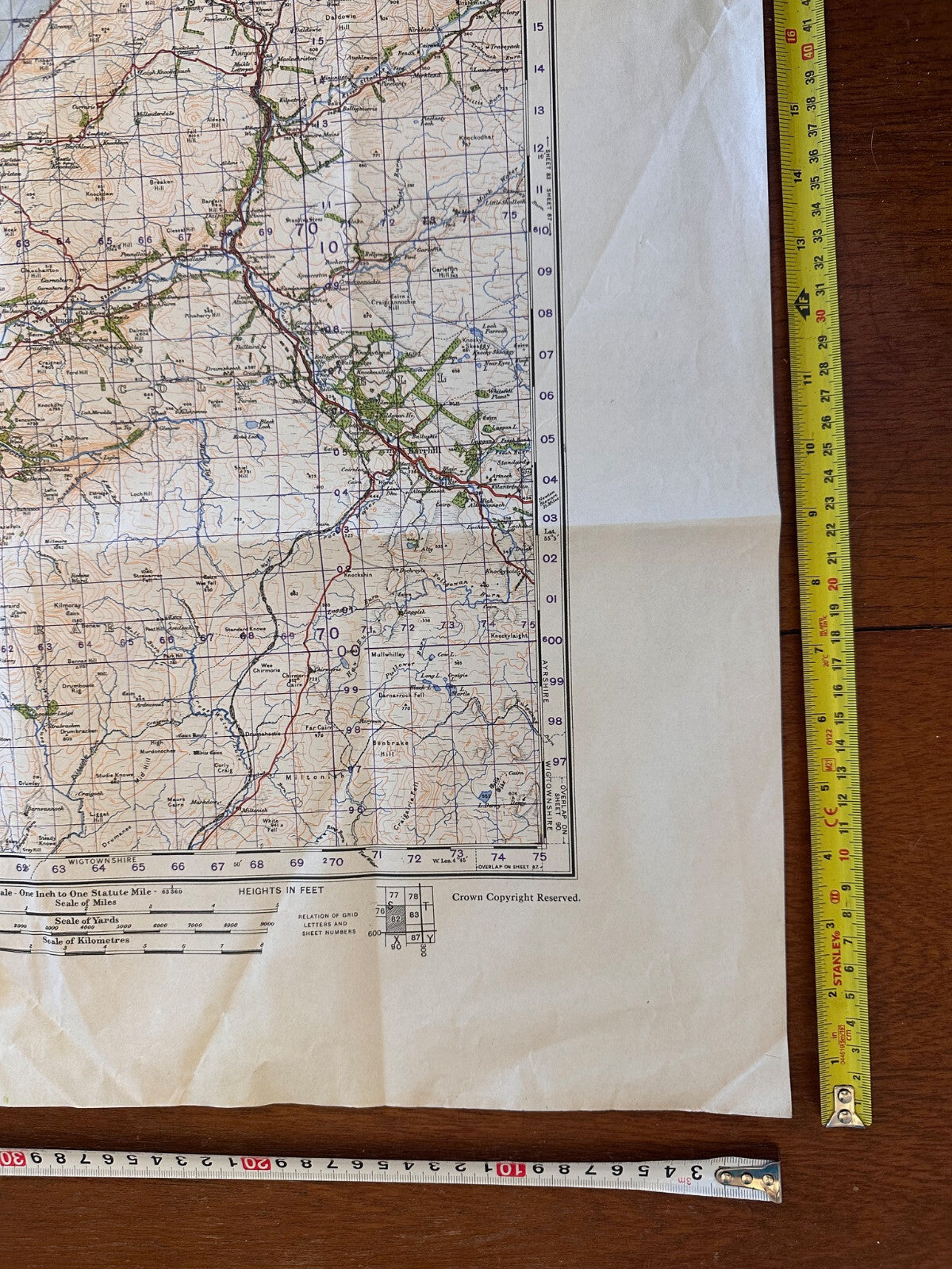 Original WW2 British Army GSGS Map of Scotland - Auksa Craig & Girvan - The Militaria Shop