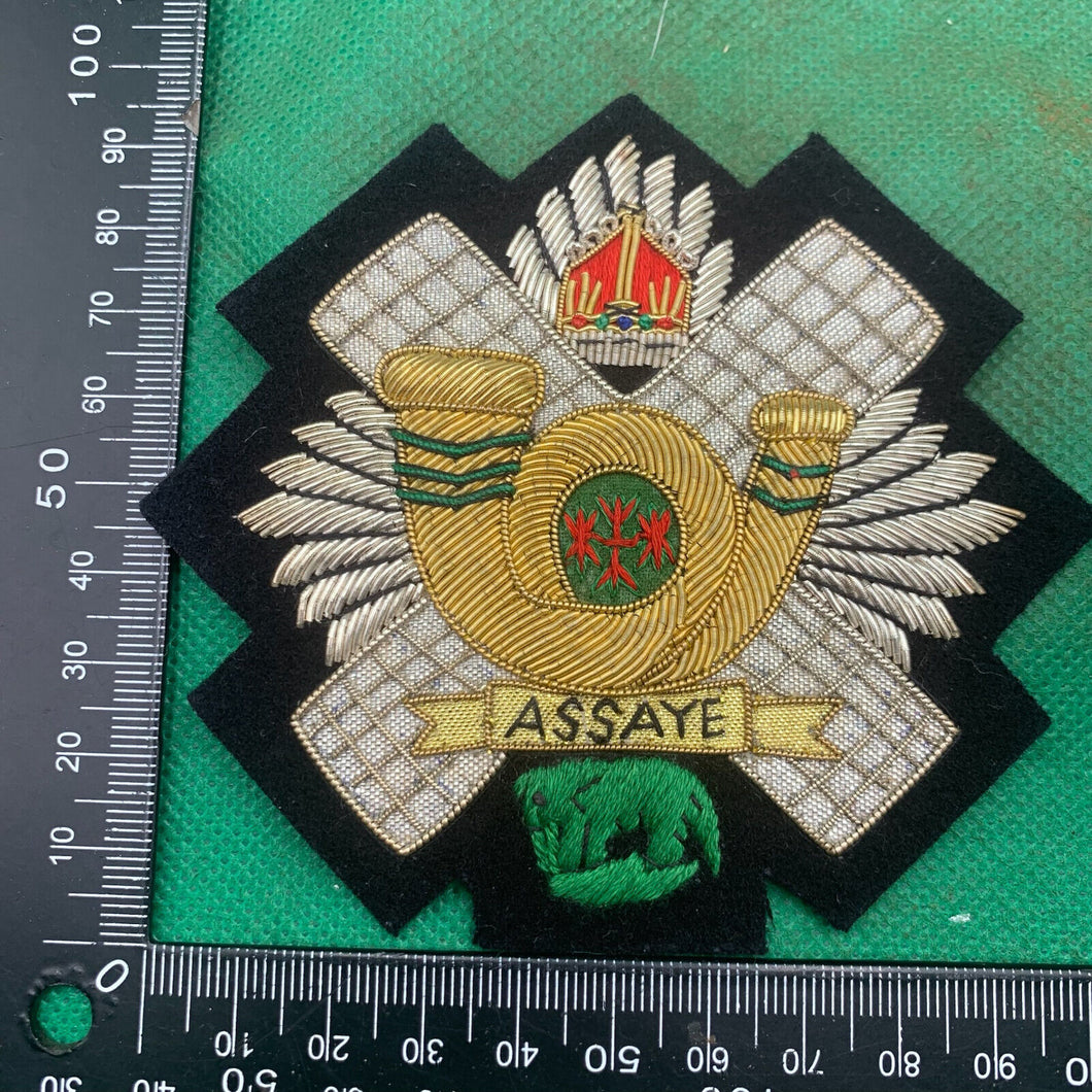 British Army Bullion Embroidered Blazer Badge - Highland Light Infantry