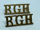 Original WW1 British Army Gloucestershire Hussars Regiment Shoulder Titles - The Militaria Shop