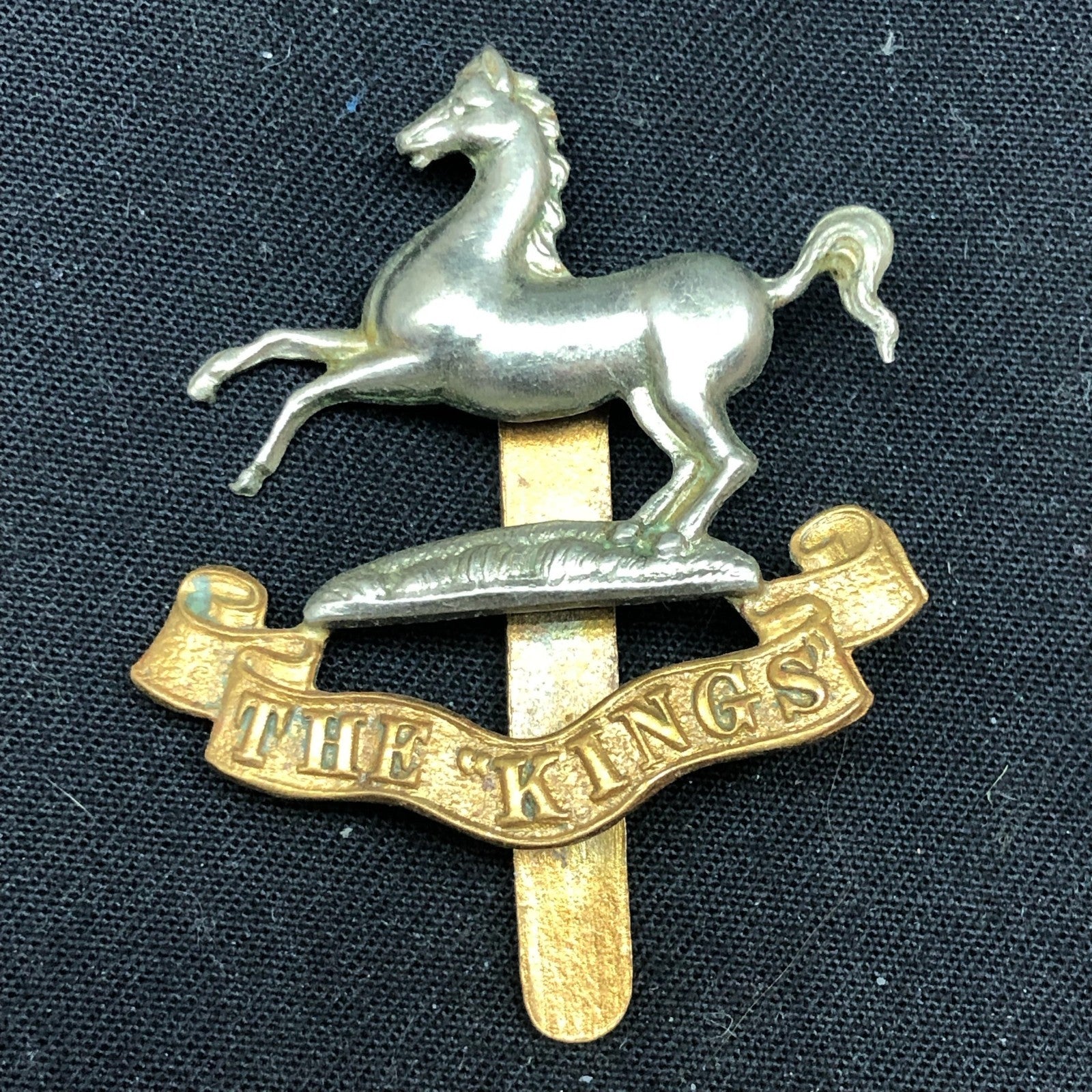 Genuine WW2 British Army Brass Cap Badge - King's Regiment (Liverpool) - The Militaria Shop