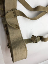 Charger l&#39;image dans la galerie, Original British Army WW2 37 Pattern Belt &amp; Shoulder Straps Set - 42&quot; Waist
