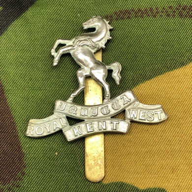 Original British Army WW2 Cap Badge - Queen's Own Royal West Kent Regiment - The Militaria Shop