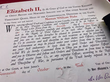 Charger l&#39;image dans la galerie, Queen Elizabeth II Signed Document Commission RAF Flying Officer - Dated 1961
