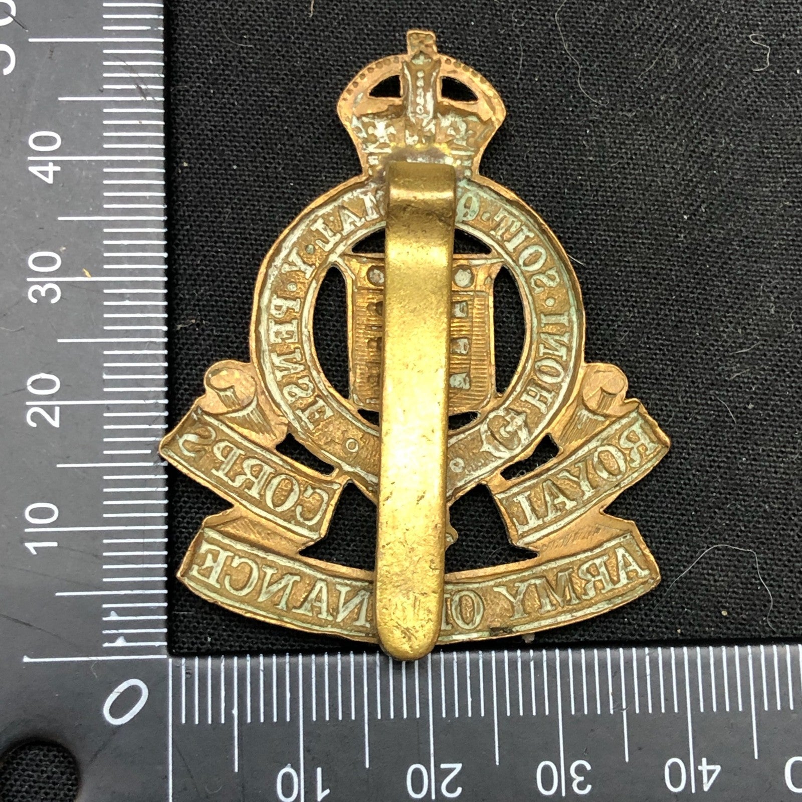 Original WW2 British Army Cap Badge - Royal Army Ordnance Corps - The Militaria Shop