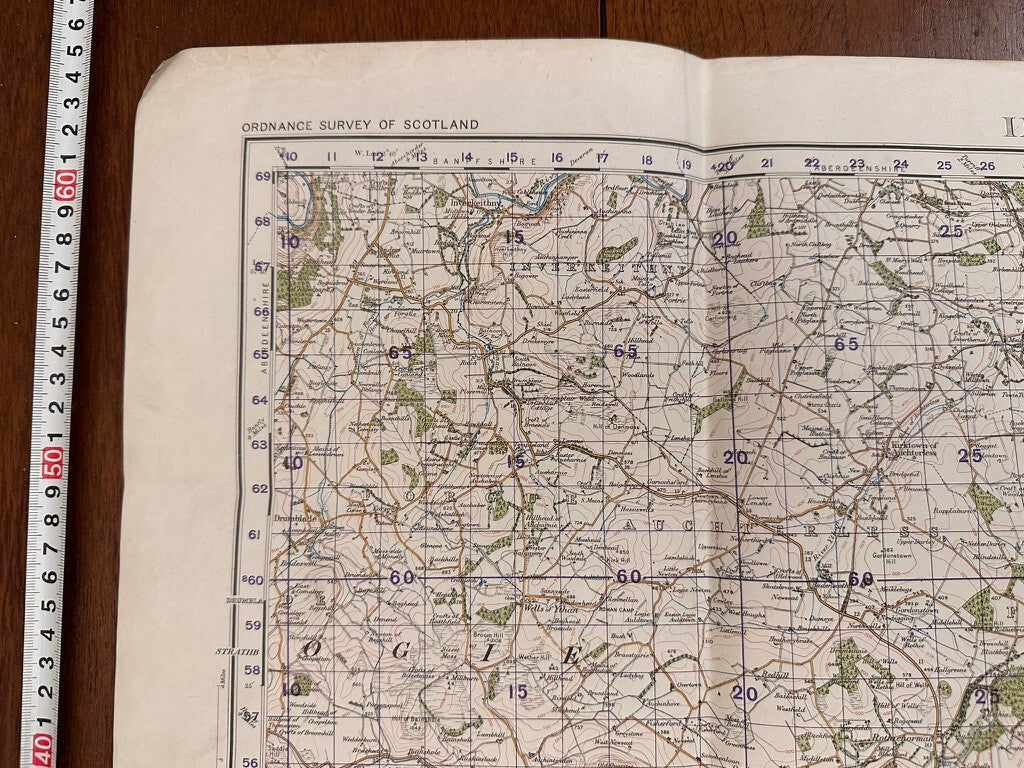 Original WW2 British Army GSGS Map of Scotland - Inverurie & Ellon - The Militaria Shop