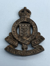 Load image into Gallery viewer, Original WW2 British Army Bakelite Economy Royal Army Ordnance Corps Cap Badge
