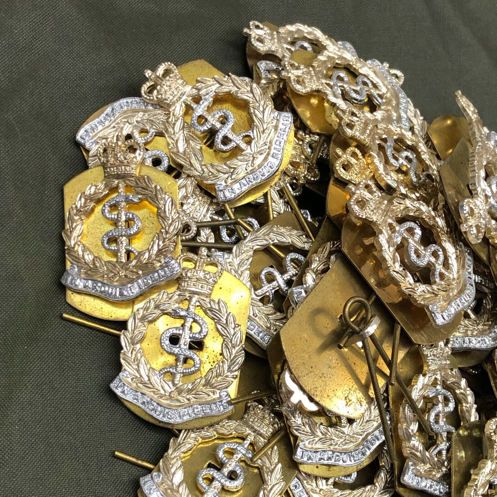 Genuine British Army RAMC Royal Army Medical Corps Collar Badges Pair - The Militaria Shop
