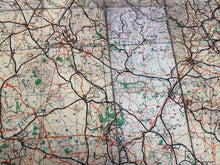 Load image into Gallery viewer, Original WW2 British Army / RAF Map Showing RAF Bases - Midlands North
