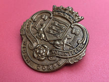 Charger l&#39;image dans la galerie, Original WW1 British Army Cap Badge - Lancashire Volunteers Wigan Corps
