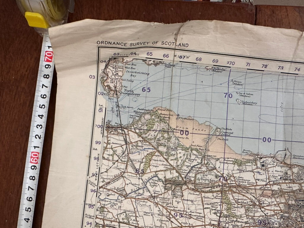 Original WW2 British Army GSGS Map of Scotland - Edinburgh - The Militaria Shop