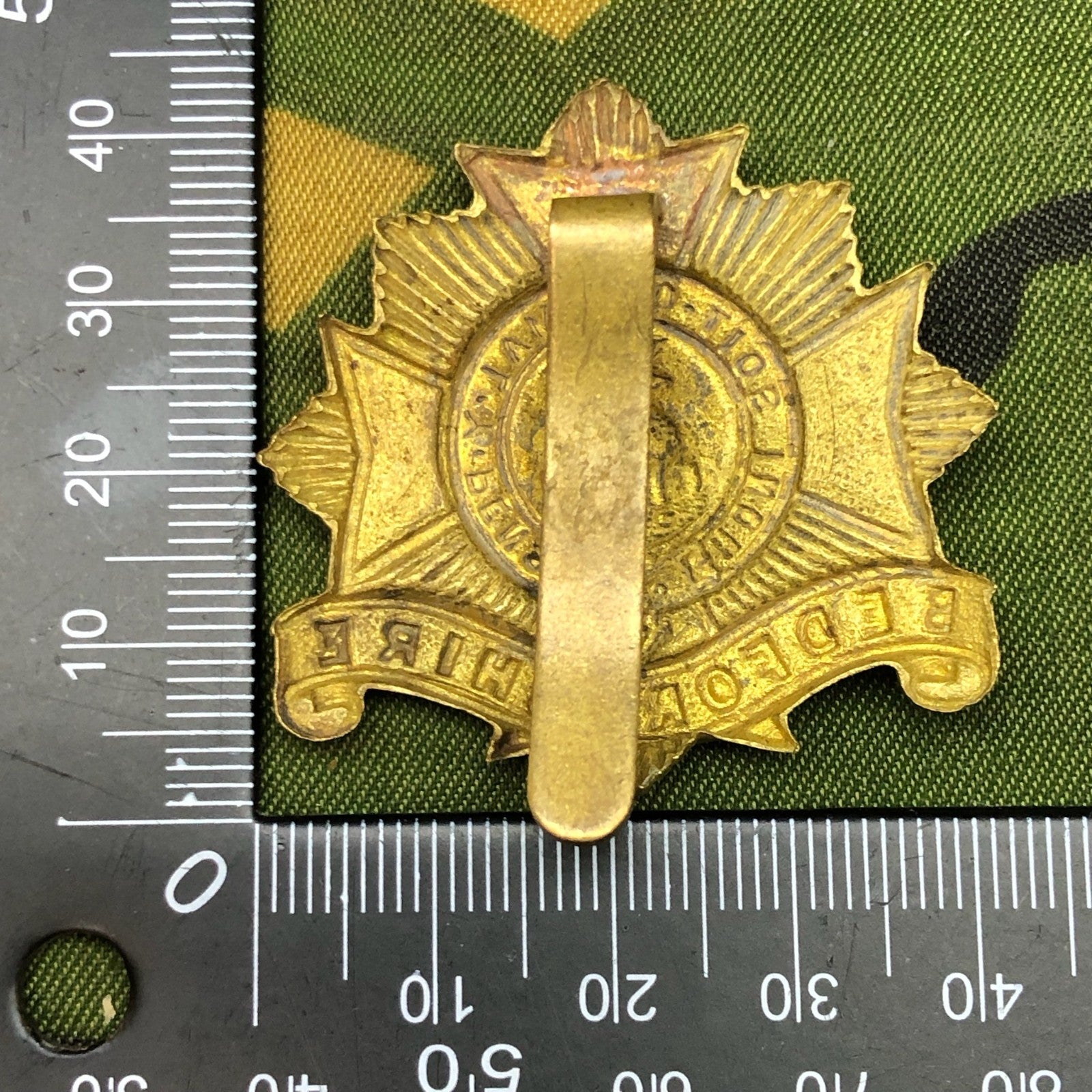 Original WW2 British Cap Badge - Bedfordshire Regiment - The Militaria Shop