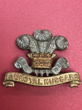 Load image into Gallery viewer, Original WW2 British Army Cap Badge - 10th Royal Hussars Regiment
