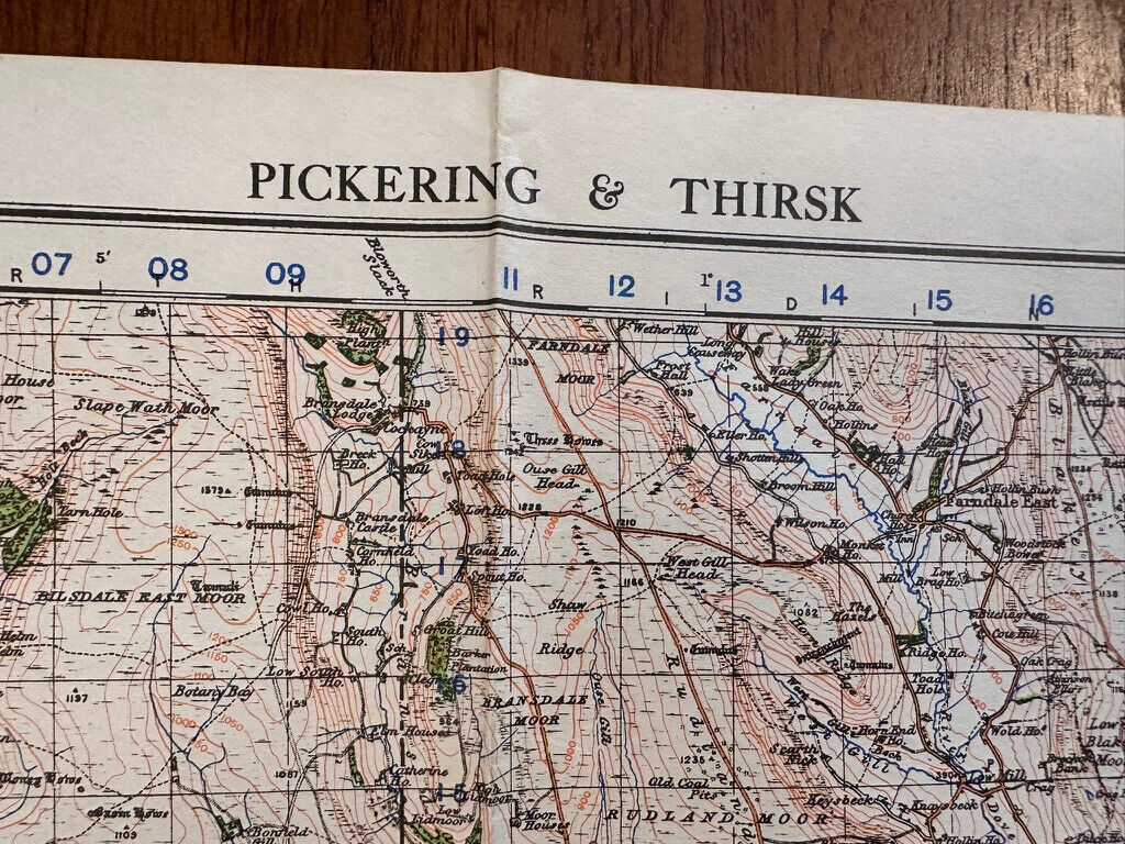 Original WW2 British Army GSGS Os Map of Great Britain - Pickering & Thirsk - The Militaria Shop
