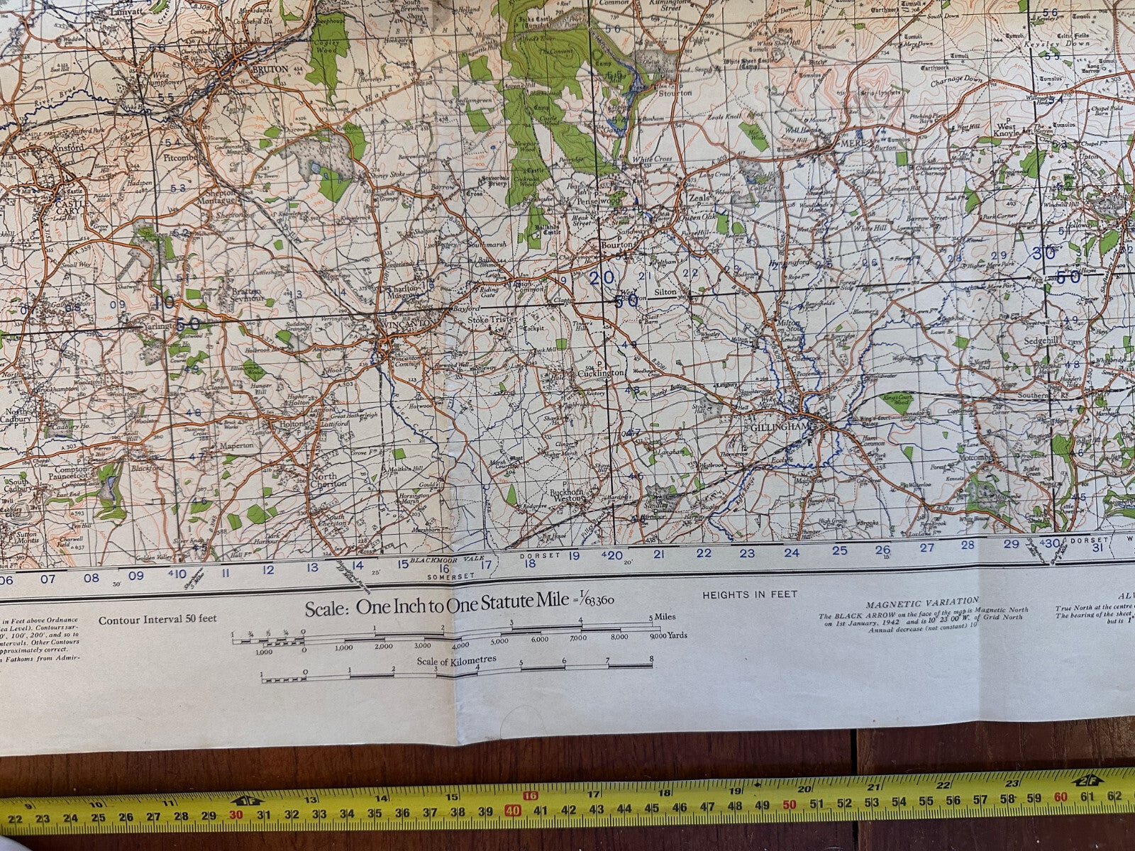 Original WW2 British Army GSGS OS Map of England - Wells & Frome - The Militaria Shop
