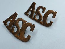 Load image into Gallery viewer, Original WW1 British Army Service Corps (A.S.C.) Shoulder Titles
