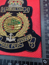 Load image into Gallery viewer, British Army Bullion Embroidered Blazer Badge - Royal Marines - Queen&#39;s Crown
