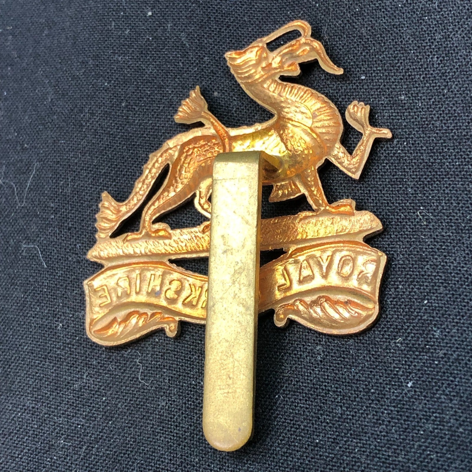 Genuine WW2 British Army Brass Cap Badge - Royal Berkshire Regiment - The Militaria Shop