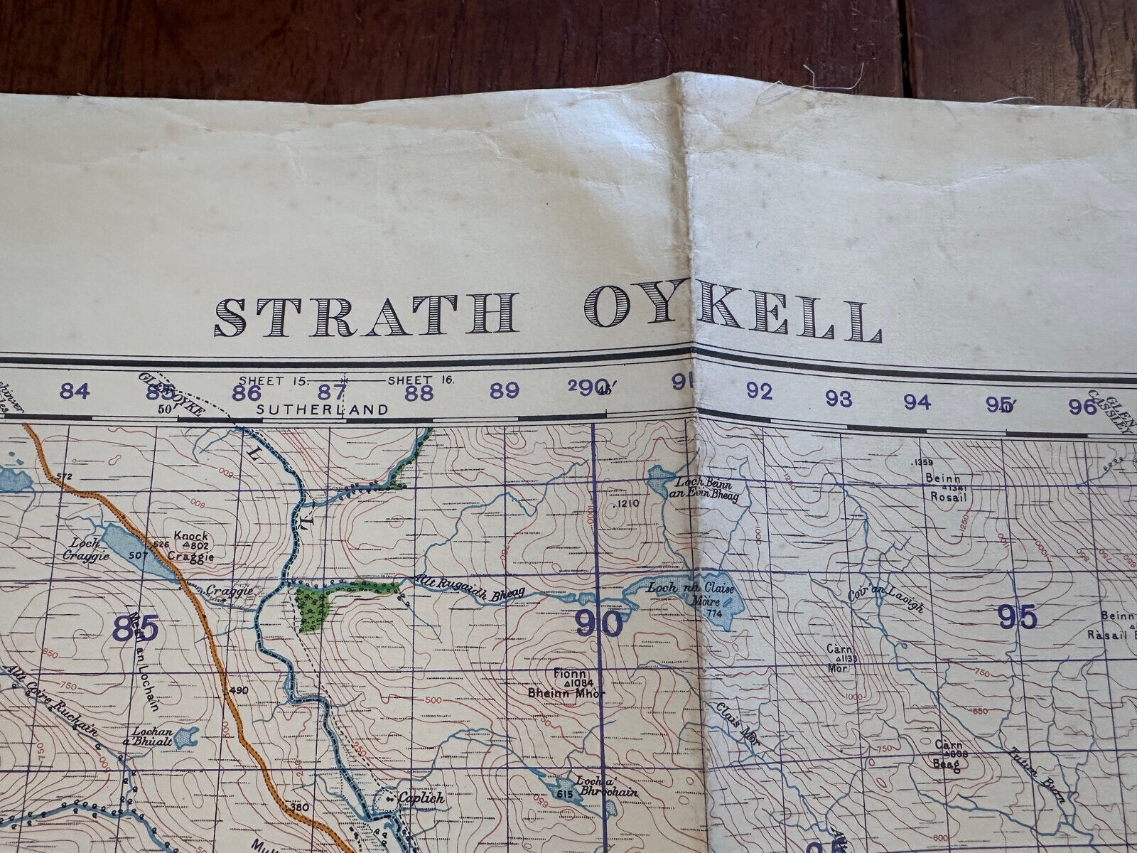 Original WW2 British Army GSGS Map of Scotland - Strath Oykell - The Militaria Shop