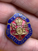 Load image into Gallery viewer, Original British Army Royal Artillery Association Membership Gilt &amp; Enamel Badge
