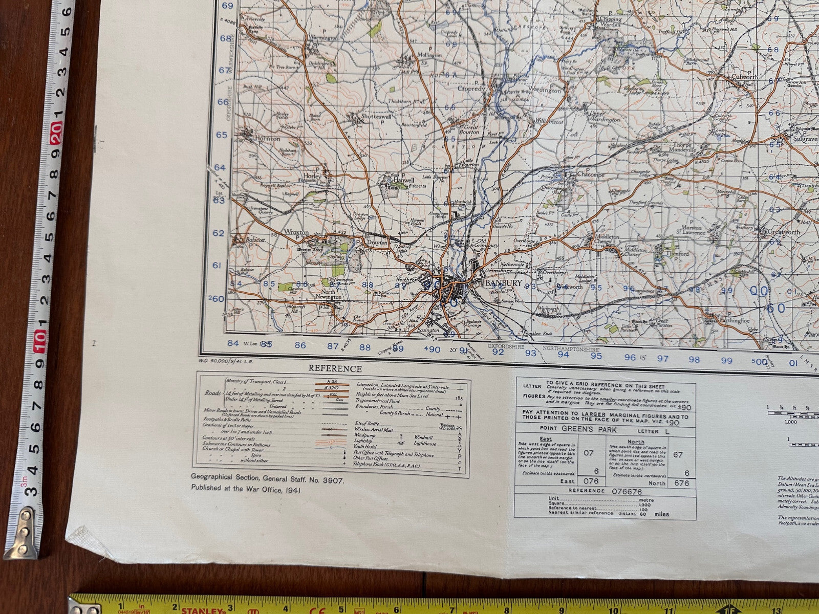 Original WW2 British Army OS Map of Great Britain - Northampton - The Militaria Shop