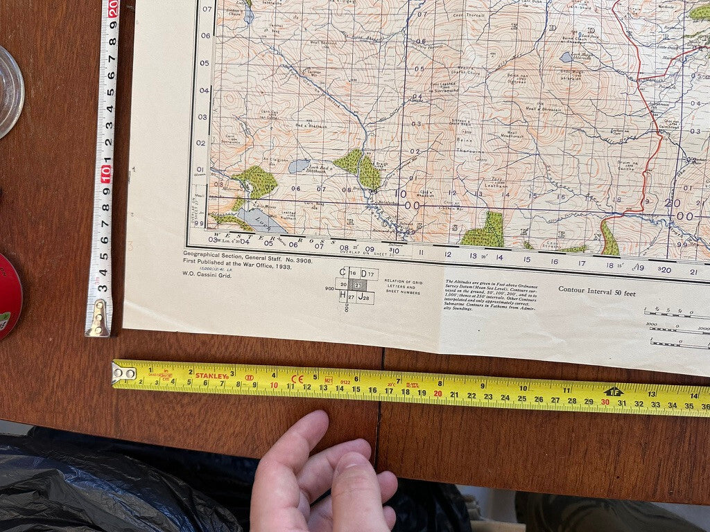 Original WW2 British Army GSGS Map of Scotland - Dornoch - The Militaria Shop