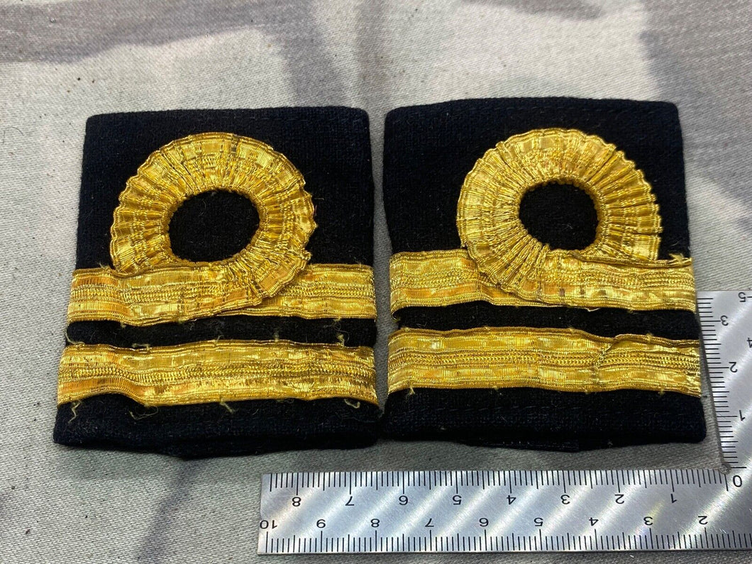 Matching Pair of Royal Navy / Merchant Navy Epaulette Rank Sliders