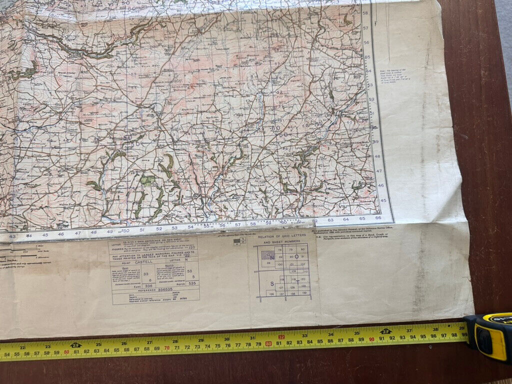 Original WW2 British Army OS Map of Great Britain - St David's & Cardigan - The Militaria Shop
