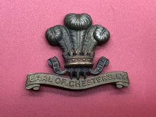 Load image into Gallery viewer, Original WW1 British Army Earl of Chester&#39;s Imperial Yeomanry Cap Badge
