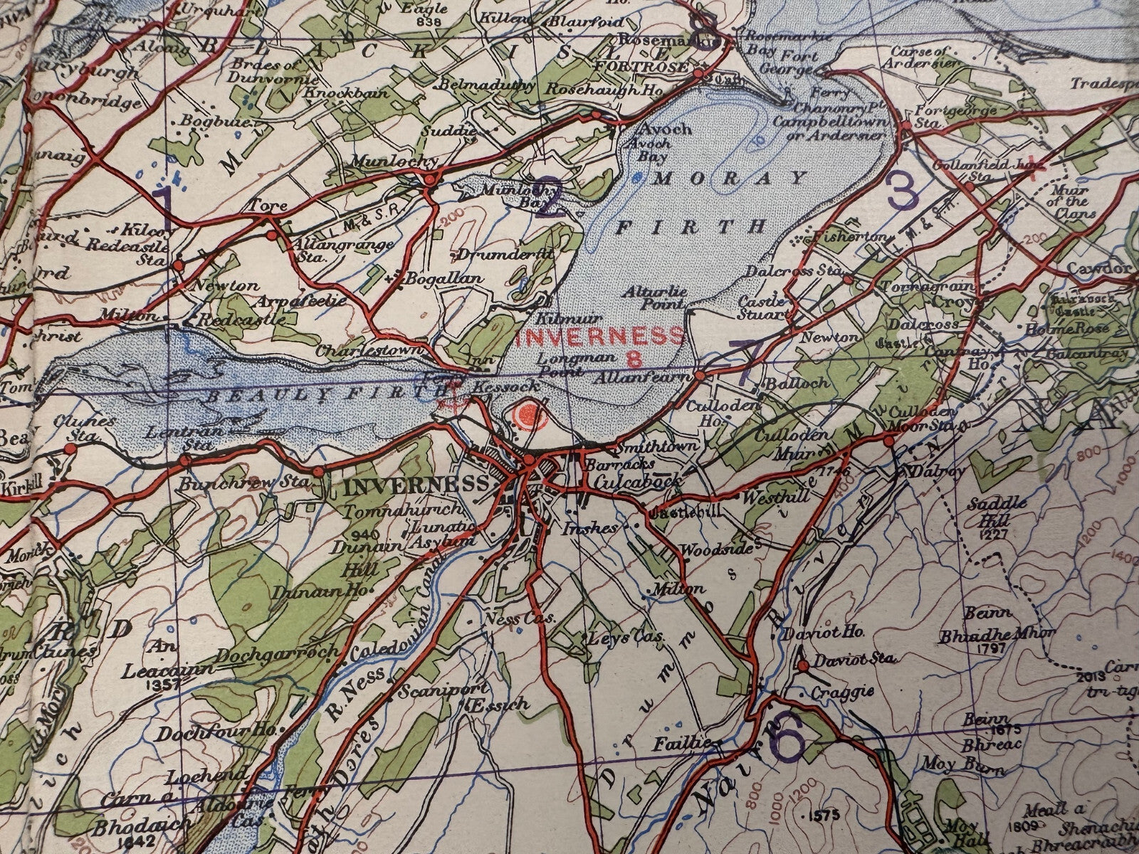 Original WW2 British Army RAF Navy Base Map of Scotland North - The Militaria Shop