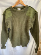 Vintage British Army OD Olive Green Pull Over Commando Jumper Wool - Size 100cm - The Militaria Shop