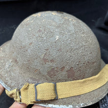 Load image into Gallery viewer, Original WW2 British Army Combat Helmet Complete - Untouched Texture Finish
