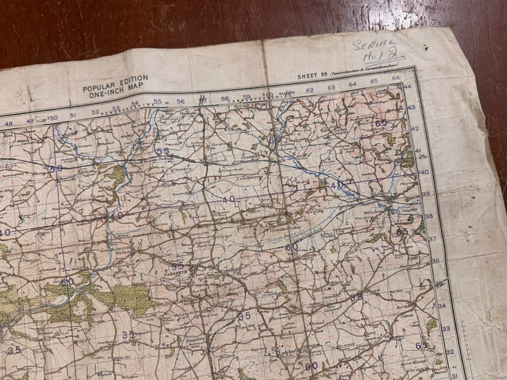 Original WW2 British Army GSGS OS Map of Great Britain - Pembroke & Tenby - The Militaria Shop