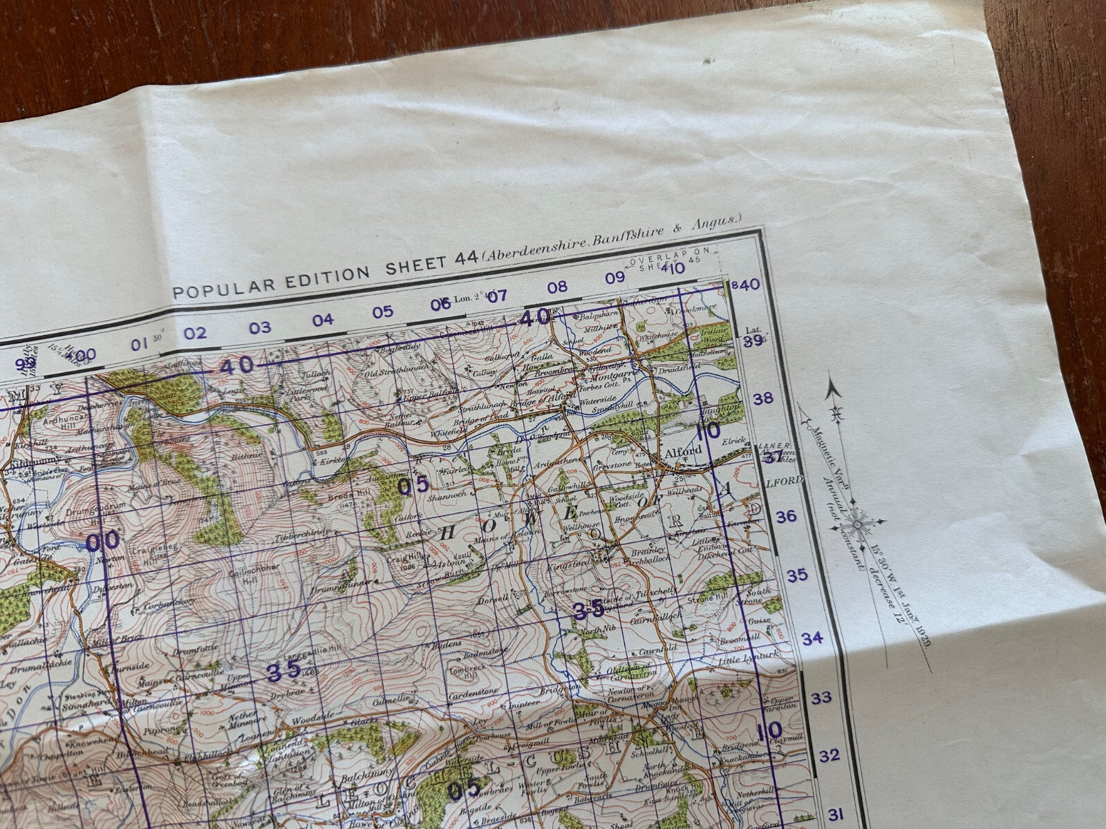 Original WW2 British Army OS Map of Scotland - Ballater & Strathdon - The Militaria Shop