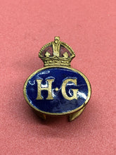 Load image into Gallery viewer, Original WW2 British Army Home Guard (H.G.) Enamel Lapel Badge
