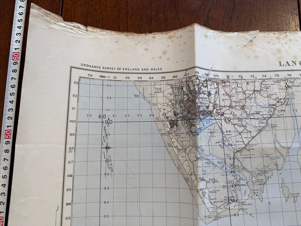 Original WW2 British Army GSGS OS Map of England & Wales - Lancaster & Barrow - The Militaria Shop