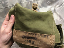 Load image into Gallery viewer, Original WW2 British Army Lightweight Assault Gas Mask Bag 1944 Dated
