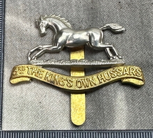 Load image into Gallery viewer, Original WW2 British Army Cap Badge - 3rd The King&#39;s Own Hussars
