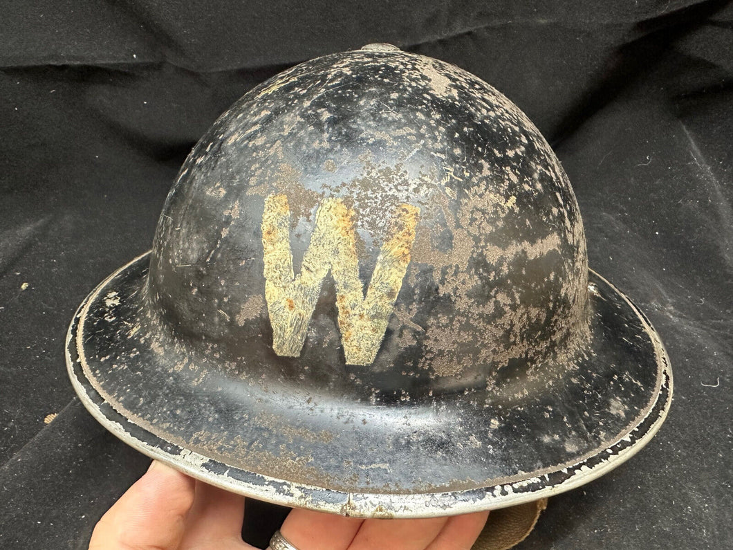 Original WW2 British Civil Defence Home Front Warden Helmet Complete