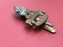 Load image into Gallery viewer, Original WW2 British Army Royal Army Education Corps RAEC Kings Crown Cap Badge
