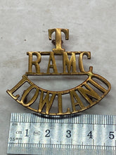 Load image into Gallery viewer, Original WW1 British Royal Army Medical Corps Lowland Territorial Shoulder Title

