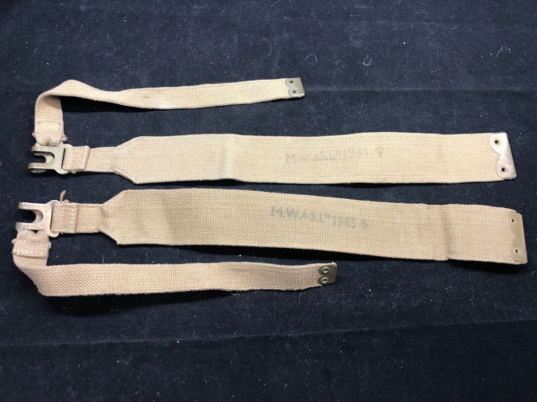 Original WW2 British Army 37 Pattern Khaki L-Straps Webbing - Wartime Dated