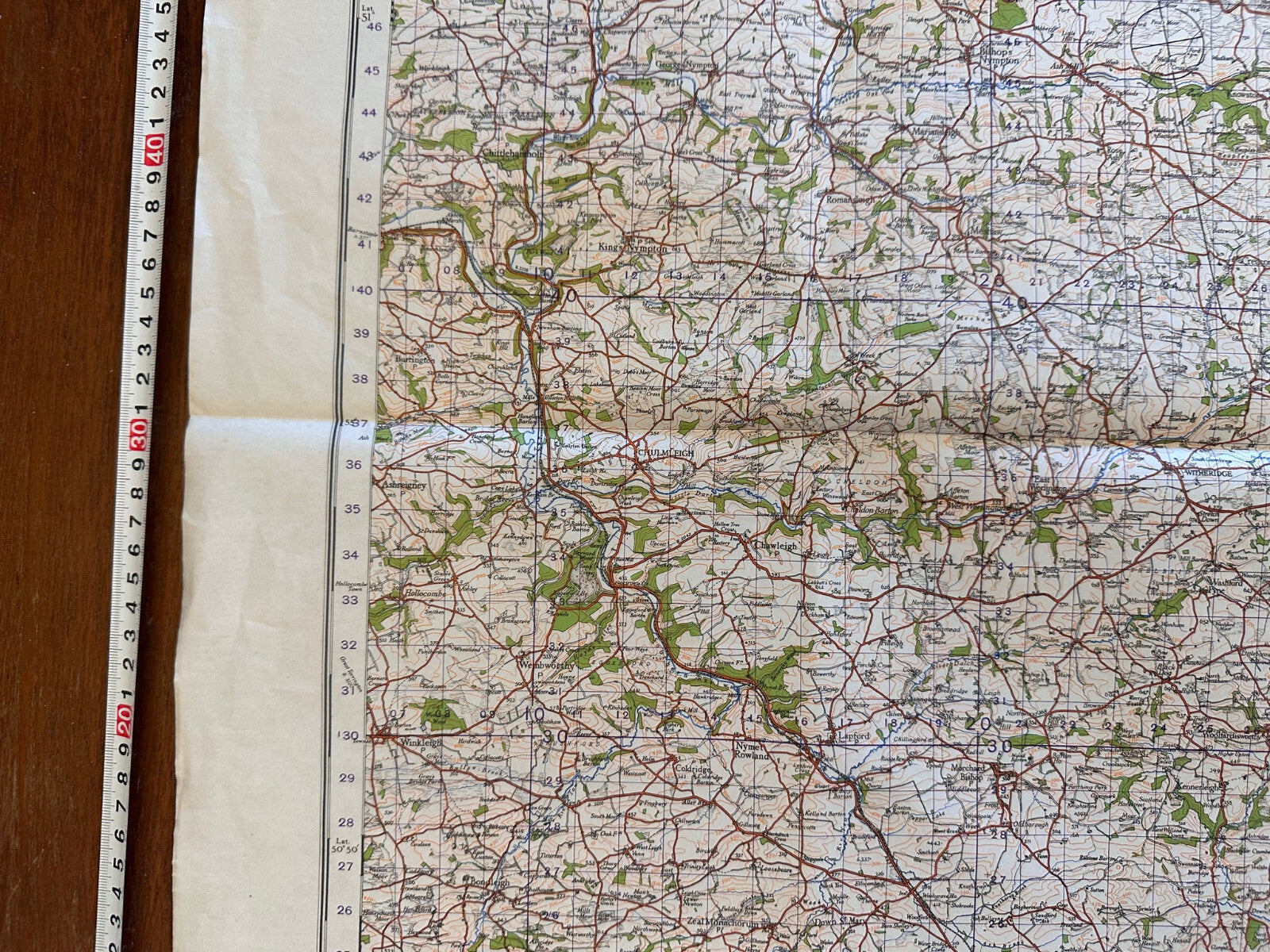 Original WW2 British Army GSGS OS Map of England - Tiverton - The Militaria Shop