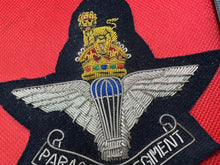 Load image into Gallery viewer, British Army Bullion Embroidered Blazer Badge - Parachute Regiment - Kings Crown
