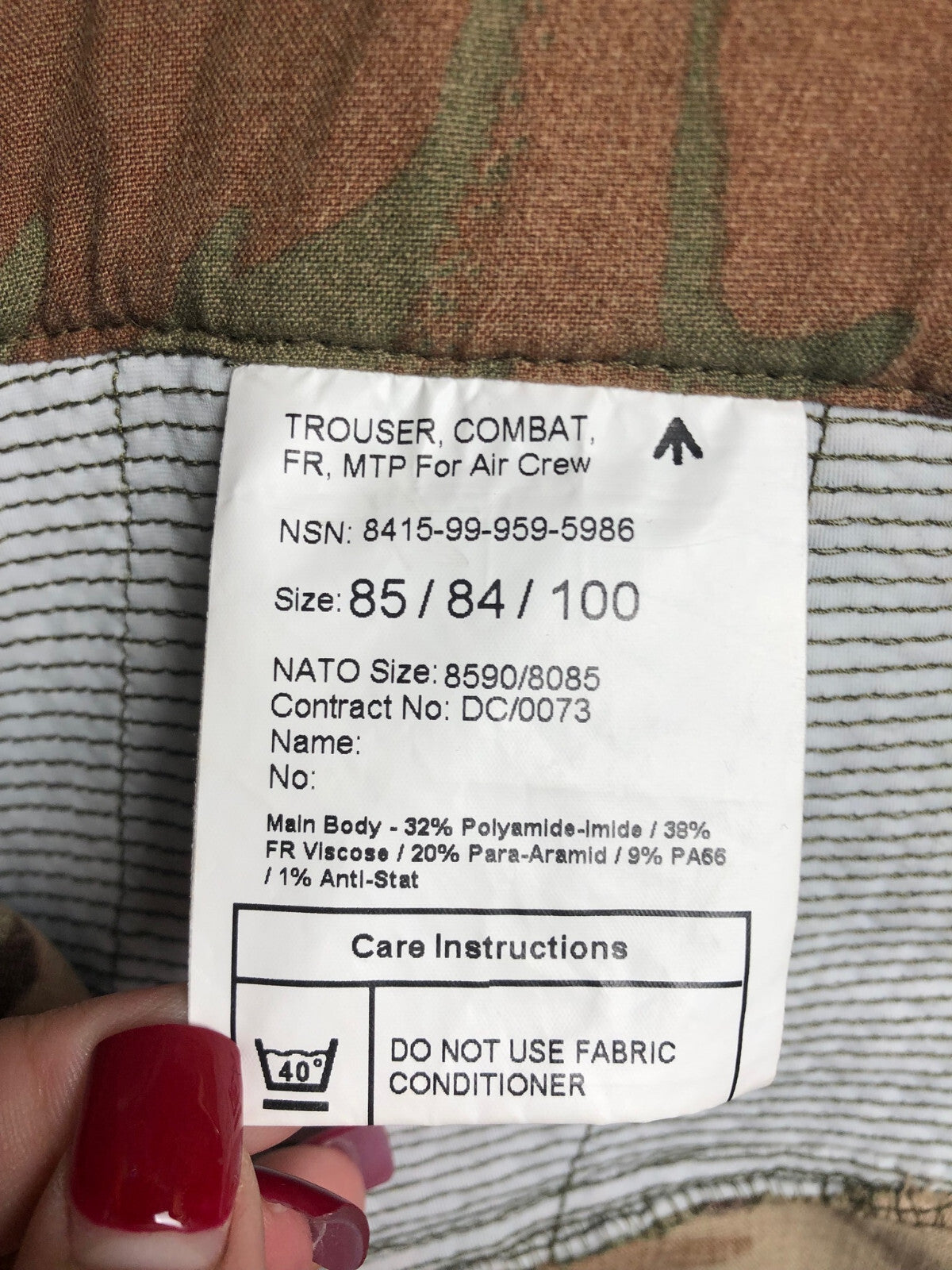 British Army RAF Trousers Combat FR MTP for Air Crew Fire Rated- Size 85/84/100 - The Militaria Shop