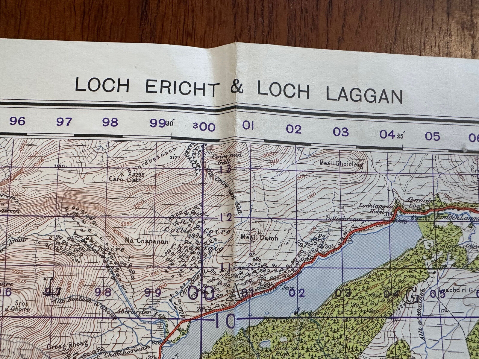 Original WW2 British Army OS Map of Scotland - Loch Ericht & Loch Laggan - The Militaria Shop