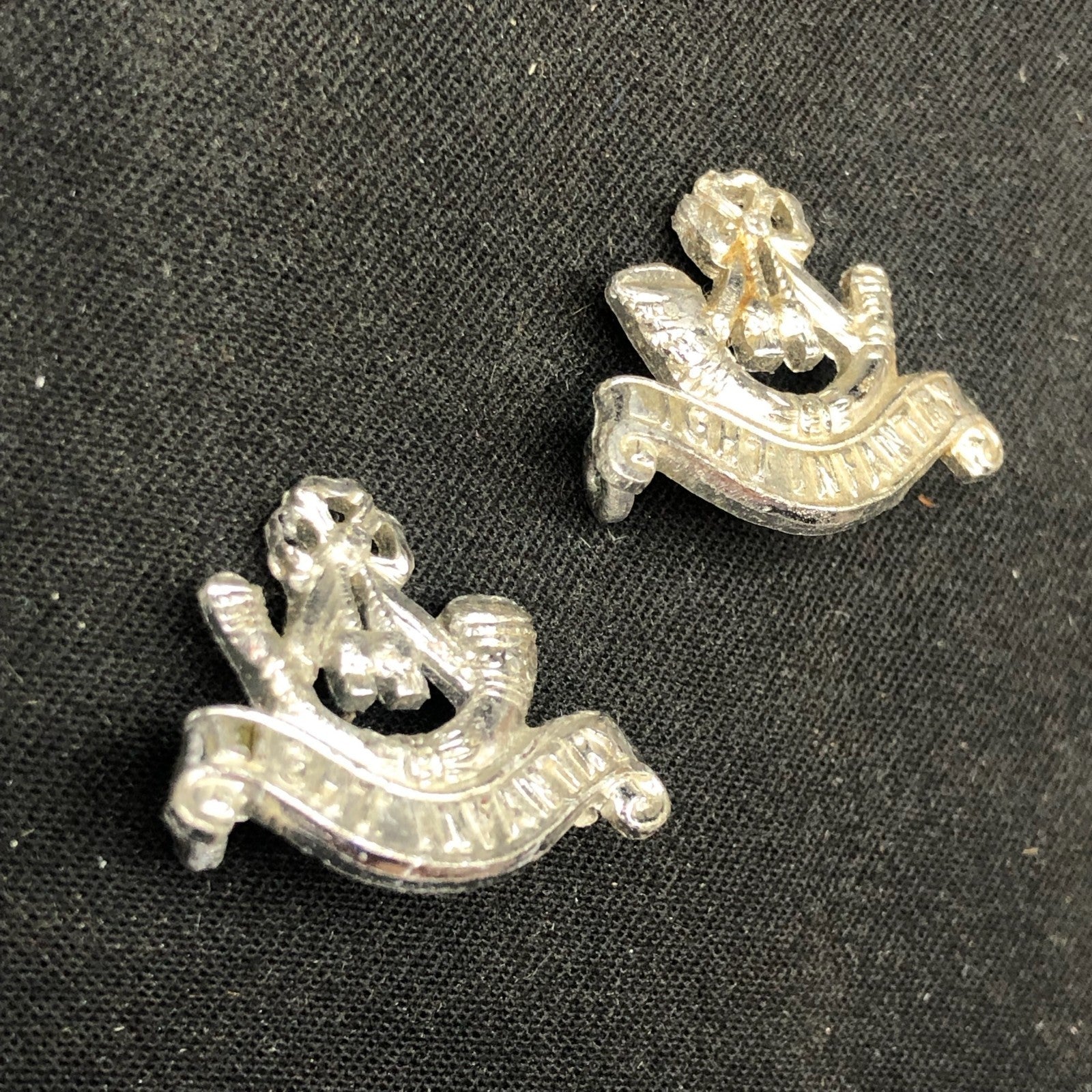 Original British Collar Badge Pair - Light Infantry - The Militaria Shop