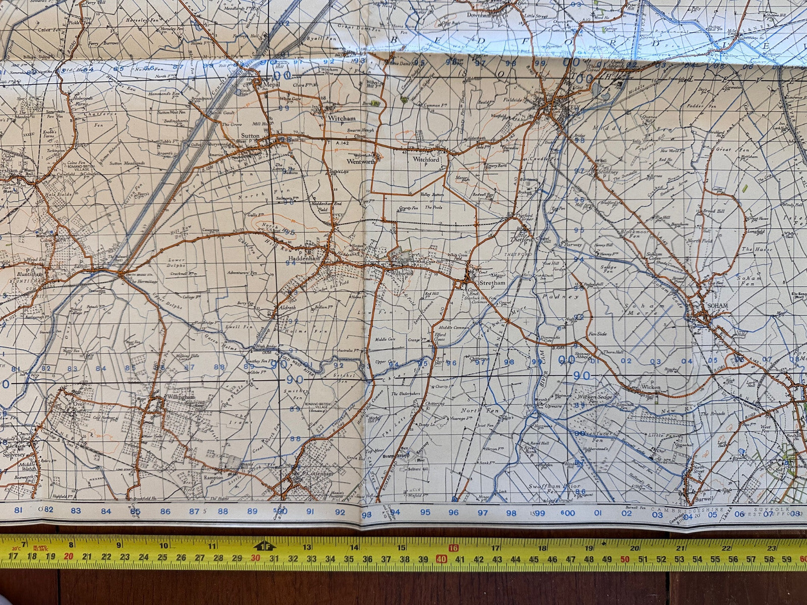 Original WW2 British Army GSGS OS Map of England - Ely - The Militaria Shop