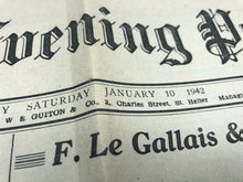Load image into Gallery viewer, Original WW2 British Newspaper Channel Islands Occupation Jersey - January 1942
